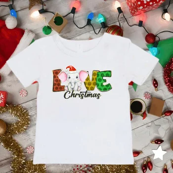 Рождественские огни бульдога Детская футболка Счастливого Рождества Футболки Мультяшные животные Кавайная одежда Девочки Мальчики Рождественские топы