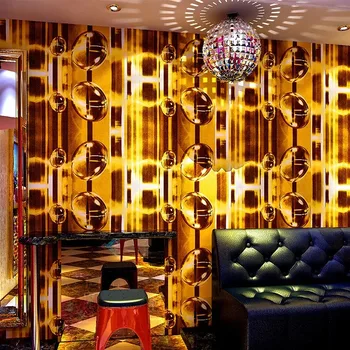 Роскошные обои Ktv 3D стереоскопический бар бальный зал тематическая комната золотая фольга обои коридор холл фон обои фреска