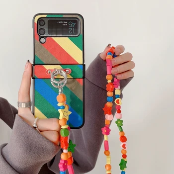  роскошный модный цветной полосатый веревочный чехол для мобильного телефона подходит для Samsung Galaxy Z Flip 3 ZFlip 4 Противоударный