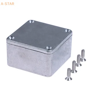 серебристый алюминиевый корпус электронный литой под давлением стомпбокс Project Box 1590LB 50 * 50 * 3 мм