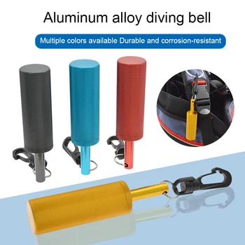  Сигнальный колокол для обеспечения безопасности дайвинга с вращающимся на 360 ° быстрым крючком из алюминиевого сплава Подводное оборудование для дайвинга Bell Ding Rod