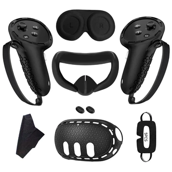 Силиконовый защитный чехол Shell Case для Meta Quest 3 VR Headset Face Cover Eye Pad Handle Grip Button Cap Простота использования