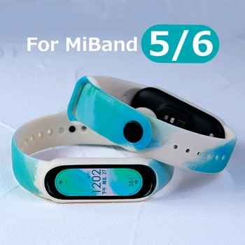 Силиконовый ремешок для часов Xiaomi Mi Band 6 5 Браслет Mi Band6 Сменный ремень Резиновый браслет с мультяшным дизайном для miband 5 Новый