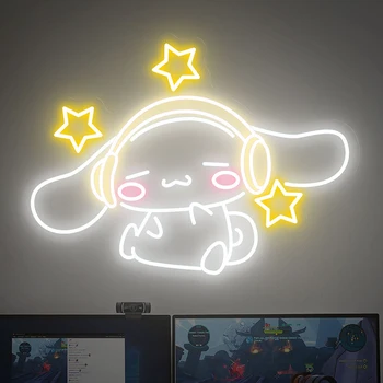 Симпатичный аниме неоновый знак ручной работы на заказ японский неоновый свет художественные знаки украшение детской комнаты игровая комната стена неоновый свет подарок на день рождения