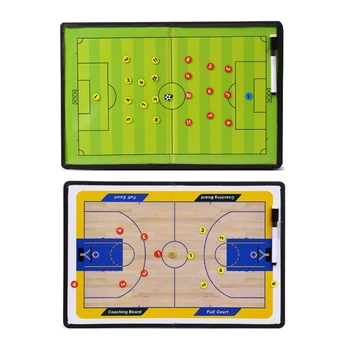 Складная доска для футбольной тактики Футбольная тренерская доска Магнитный футбольный планшет Портативные футбольные тренеры Доска N58B