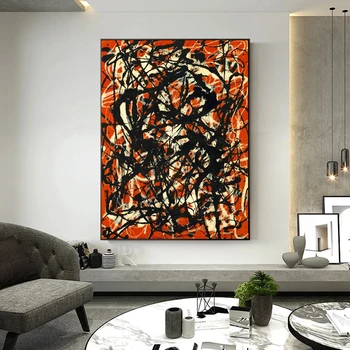 Современная абстрактная живопись на холсте Красные и черные плакаты и принты Quadros Настенная художественная картина для гостиной Украшение дома Cuadro