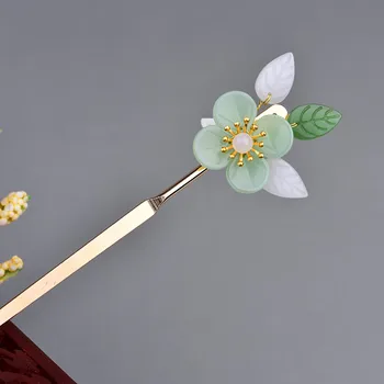 Современная классическая цветная глазурь цветок для волос палка этнический стиль сохраняющая цвет медная палочка для волос ювелирные изделия ханфу аксессуары