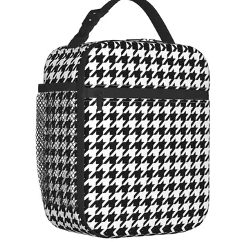 Современные черно-белые изолированные сумки для ланча 