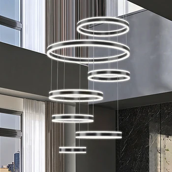 современный подвесной светильник алюминиевая светодиодная люстра для гостиной, спальни, столовой, кухни, лестницы, домашнего декора, висячих роскошных светильников