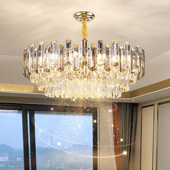 Современный светодиодный кристалл светодиодный потолочный светильник гостиная люстра осветительные приборы подвесной светильник домашний декор светильник