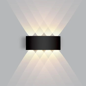 Современный светодиодный настенный светильник Внутреннее и наружное освещение Алюминиевый настенный светильник IP65 Водонепроницаемый 2/4/6/8 Вт для домашнего интерьера спальни