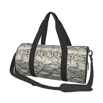 Спортивная сумка из змеиной кожи Спортивная сумка с обувью Рептилия Трендовые мужские и женские сумки с оксфордским узором Новинка Путешествия Тренировочная сумка для фитнеса