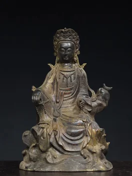 Старая Цин Дяньсты медная статуя Гуань Инь и Будды Святой Птицы,Ручная работа