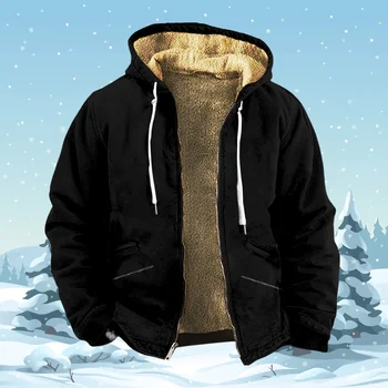  теплая толстовка с капюшоном молния для мужчин Argyle Daily Classic Casual Зимнее пальто с длинным рукавом Повседневная куртка с капюшоном Верхняя одежда