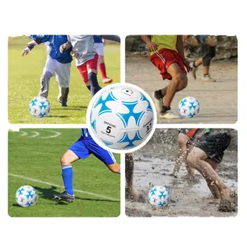 Тренировочный футбольный водонепроницаемый эластичный футбольный мяч из ПВХ для профессиональных тренировочных соревнований Размер 5 Официальный футбол для взрослых