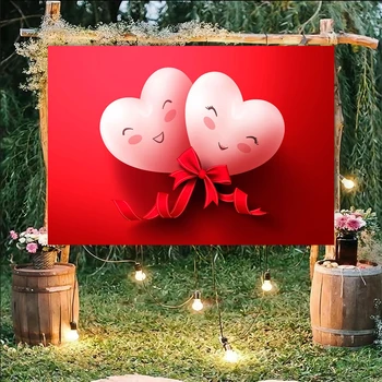 Улыбка Сердце Воздушные шары Фон День Святого Валентина Фон Свадьба Помолвка Годовщина Украшение Приветственный баннер Фотография