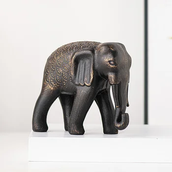Фигурка слона из смолы Винтажный украшение слона Настольная статуя слона