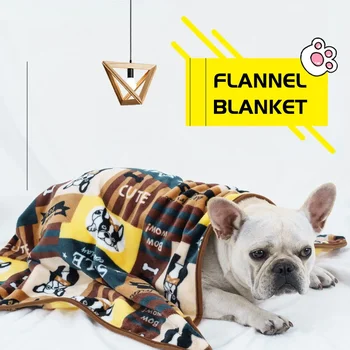 французский бульдог собака одеяло мягкий лист фланелевый принт модный милый мультфильм домашнее спальное одеяло для щенка маленькие кровати для собак продукт