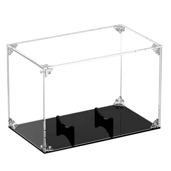 Футбольная витрина Акриловый держатель для футбольного мяча с крышкой и черным основанием Прозрачные футбольные коробки с держателем мяча