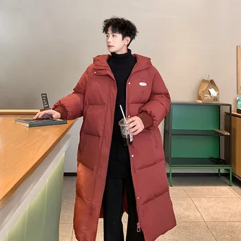 хлопчатобумажное пальто Мужская зимняя утолщенная Южная Корея Модная хлопковая куртка средней длины Пара пальто Классическое большое пальто