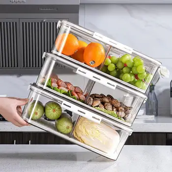  Холодильник Ящик для хранения Портативный прозрачный масляный сыр Коробка для хранения фруктов и овощей замороженные хрустящие Коробка для холодильника