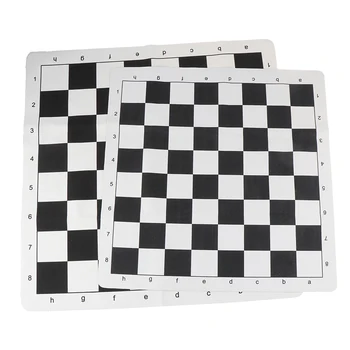  Черно-белая портативная шахматная доска 43 см 51 см PU кожа мягкая турнирная шахматная доска для детских развивающих игр