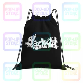  Черные художественные сумки на шнурке Спортивная сумка Винтажная спортивная сумка с художественным принтом Большая емкость