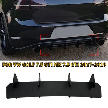 Черный Авто Задний бампер 4 ребра Диффузор Задние боковые сплиттеры Спойлер Губа ДЛЯ VW GOLF 7.5 GTI MK 7.5 GTI 2017-2019 Защитный кожух