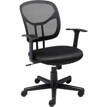  черный компьютерный стул сетчатый с регулируемой высотой на 360 градусов поворотный офисный стол с подлокотниками и поясничной опорой мобильный