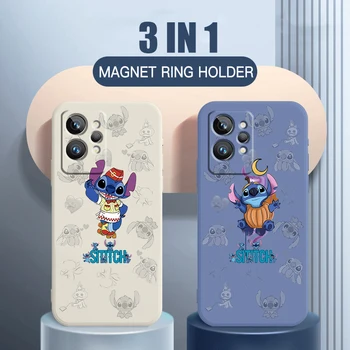 чехол для телефона OPPO Realme Q3S Q5i 50A 50i C21Y C11 GT Neo3 Neo2 9 9i 8 8i 7 Pro Plus Disney Stitch Monster Милая жидкая веревка