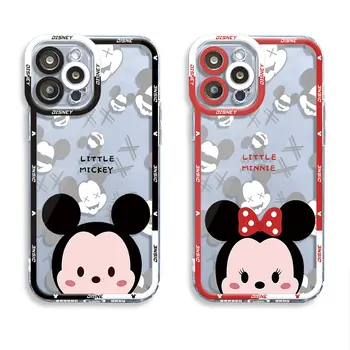 чехол для телефона для Apple iPhone 7 6s 12 Mini 15 Plus XR SE 8 11 13 Pro Max X XS 14 Pro Disney Cartoon Mickey Чехол Прозрачный силикон