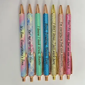 Шариковые ручки с пластиковым корпусом Яркий цвет Описать менталитет Отличные 7-дневные шариковые ручки настроения с отрицательными пассивными словами