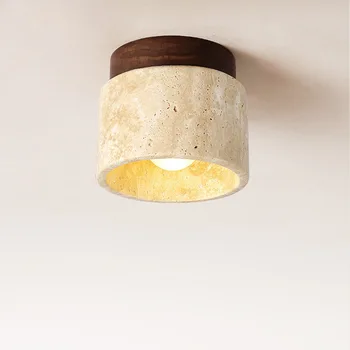 Японский Ваби Саби Желтый мраморный потолочный светильник Современный минималистичный отель Коридор Ресторан Вход Балкон Декоративный свет