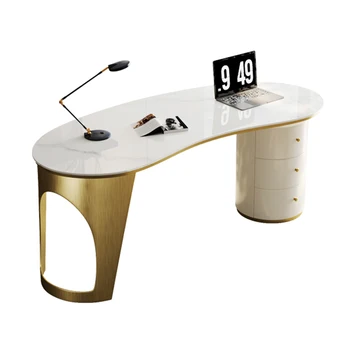 Яркий стол в итальянском стиле, светлая роскошь, современный рабочий компьютерный стол, письменный стол